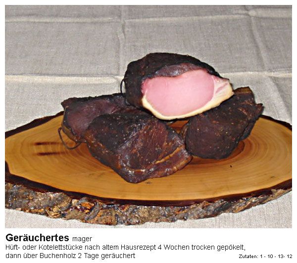 Geräuchertes Geräuchertes
